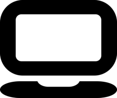 Monitor With Rounded Shape Printable Line Art Svg, Free Vectors File